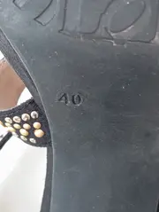 Vorschaubild 5 von Pumps Damen Gr. 40 Schwarz High Heels Riemchen Nieten Elegant