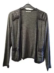 Vorschaubild 1 von Strickjacke Damen Gr. 38;M Grau Casual Pailletten Langarm