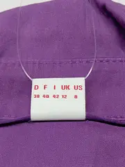 Vorschaubild 4 von Damen Bluse Gr. 38/M Lila Klassisch Business Langarm Hemdbluse