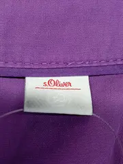 Vorschaubild 3 von Damen Bluse Gr. 38/M Lila Klassisch Business Langarm Hemdbluse