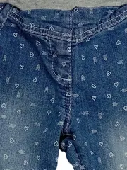 Vorschaubild 2 von Baby Mädchen Jeans Hose Herzmuster Gr. 68 Blau Elastikbund