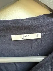 Vorschaubild 5 von EDC Damen Hemdbluse Gr. 38 Blau Casual Viskose Langarm