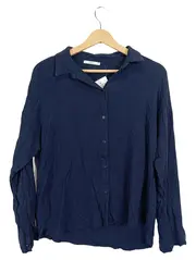 Vorschaubild 1 von EDC Damen Hemdbluse Gr. 38 Blau Casual Viskose Langarm