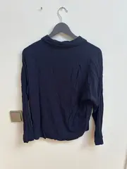 Vorschaubild 2 von EDC Damen Hemdbluse Gr. 38 Blau Casual Viskose Langarm