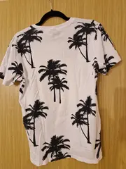 Vorschaubild 2 von FSBN Herren T-Shirt Palmenmuster Weiß Gr. 46/S Casual