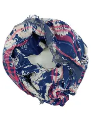 Vorschaubild 1 von Damen Schal Baumwolle Abstrakt Blau 144x95 cm Fransen Freizeit