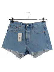 Vorschaubild 1 von 501 Jeans Shorts Damen W27 Blau Cut-Off Fransen High Waist