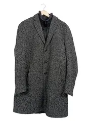 Vorschaubild 1 von Wintermantel Herren Grau Gr. 52/XL Klassisch Meliert Baumwolle