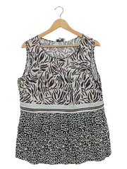 Vorschaubild 1 von Damen Top Gr. 44 Animal Print Tiermuster Mehrfarbig Viskose