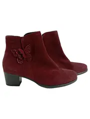 Vorschaubild 1 von Damen Stiefelette Rot Gr. 41 Feminin Glitzer Schmetterling