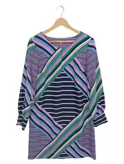 Vorschaubild 1 von Damen Sommerkleid Gr. 38 Mehrfarbig Gestreift Tunika