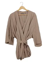 Vorschaubild 1 von Damen Wickelbluse Beige Gr. 58-60