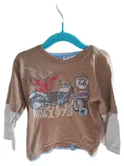 Vorschaubild 1 von KiKstar Langarmshirt Jungen Gr. 92 Motorrad Route 66 Braun Baumwolle