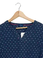 Vorschaubild 3 von Damen T-Shirt Grafik Kurzarm Blau Gr. 42/XL Freizeit