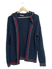 Vorschaubild 1 von EDC Damen Strickjacke mit Kapuze Blau Gr. S Baumwolle