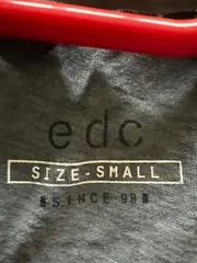 Vorschaubild 4 von EDC Damen T-Shirt Grau Gr. 36/S Casual mit Schriftzug und Lochmuster