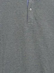 Vorschaubild 2 von Herren Langarm Poloshirt Grau L Baumwolle Casual