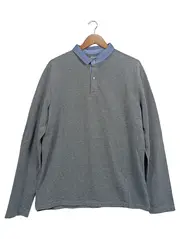 Vorschaubild 1 von Herren Langarm Poloshirt Grau L Baumwolle Casual