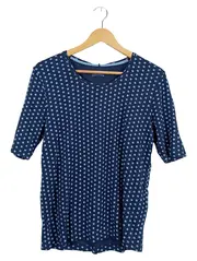 Vorschaubild 1 von Damen T-Shirt Gr. 44 Blau Gepunktet Bio-Baumwolle