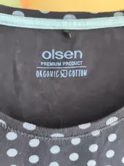 Vorschaubild 4 von Damen T-Shirt Gr. 44 Blau Gepunktet Bio-Baumwolle