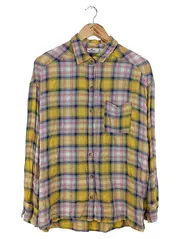 Vorschaubild 1 von Damen Hemdbluse Kariert Mehrfarbig Gr. 36/S Langarm Viskose