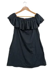 Vorschaubild 1 von Damen Carmenkleid schulterfrei Rüschen Gr. 40 Schwarz Lyocell