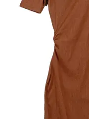 Vorschaubild 3 von Damen Maxikleid Gr. 36/S Braun Langarm Freizeitkleid