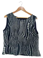 Vorschaubild 1 von Damen Bluse Top Gr. 44/XXL Blau Modern Punkte