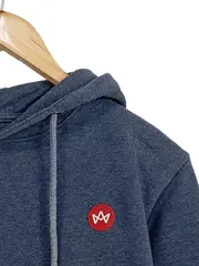 Vorschaubild 2 von Hoodie Kapuzenpullover Herren Gr. M Blau Meliert Baumwolle