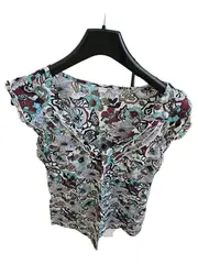 Vorschaubild 1 von Damen Bluse Gr. 36 S Mehrfarbig Blumenmuster Baumwolle Casual
