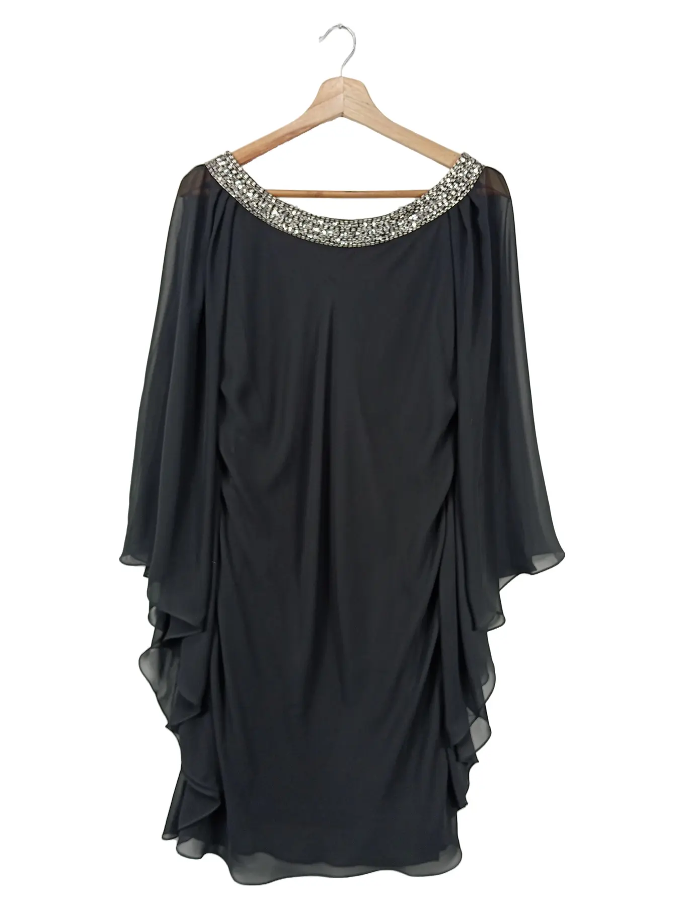 MASCARA Damen Festliches Midikleid Gr. 40 Schwarz Pailletten