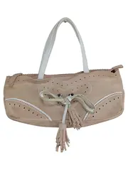 Vorschaubild 1 von Damen Henkeltasche Beige Elegant Lochmuster Quasten