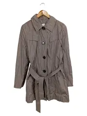 Vorschaubild 1 von Damen Trenchcoat Leichte Jacke Gr. 38 Grau Taupe mit Gürtel