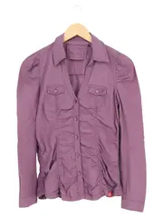 Vorschaubild 1 von Damen Bluse Gr. 36/S Lila Casual Langarm Baumwolle