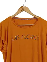 Vorschaubild 2 von Damen T-Shirt LAS FLORES Rüschenärmel Orange Gr. XL