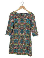 Vorschaubild 1 von Damen Freizeitkleid Blumenmuster Mehrfarbig Gr. 32;XXS