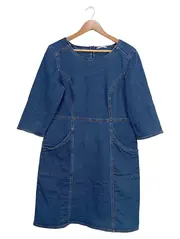 Vorschaubild 1 von EDC Damen Jeanskleid Blau Gr. XL Casual Baumwolle