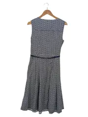 Vorschaubild 2 von Damen Kleid Gr. 38 Blau Weiß Baumwolle A-Linie