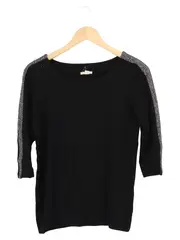 Vorschaubild 1 von Damen Pullover 36/S Schwarz Glitzerstreifen 3/4-Arm