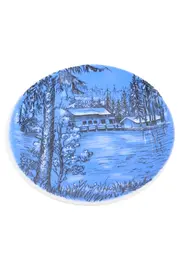 Vorschaubild 1 von Sammelteller Fichtelsee Fichtelgebirge Landschaft Porzellan Blau 19cm