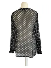 Vorschaubild 2 von Damen Bluse Shirt 44;XXL Schwarz Punkte Casual Langarm