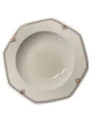 Vorschaubild 1 von Valentino Suppenteller Porzellan Elegant Geometrisch Weiß 22cm