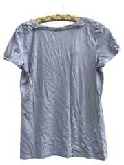 Vorschaubild 2 von Damen T-Shirt Gr. 38/M Blau Feminin mit Rüschenkragen