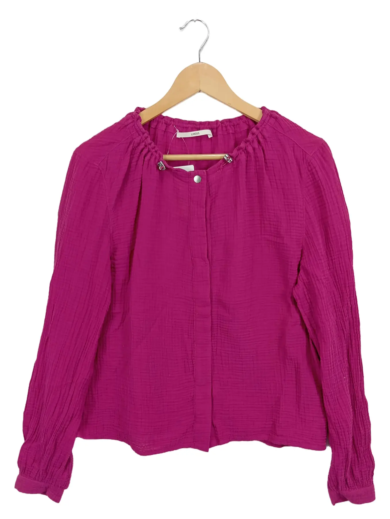 LANIUS Damen Hemdbluse Pink Gr. 36/S Langarm Baumwolle Casual