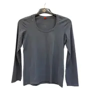 Vorschaubild 1 von Damen Langarmshirt Grau Gr. 42/XL Baumwolle Casual