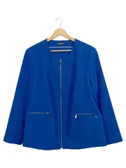 Vorschaubild 1 von Damen Blazer Jacke Gr. 48 Blau Business Reißverschluss Taschen