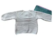 Vorschaubild 2 von Baby Strickjacke Gr. 62 Beige Gestreift Baumwolle Langarm