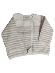 Vorschaubild 1 von Baby Strickjacke Gr. 62 Beige Gestreift Baumwolle Langarm