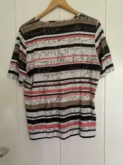 Vorschaubild 2 von GOLLEHAUG Damen T-Shirt 44 XXL Mehrfarbig Gestreift Schriftzug Casual