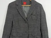Vorschaubild 4 von Damen Blazer Sakko Gr. 38 Grau Kariert Business